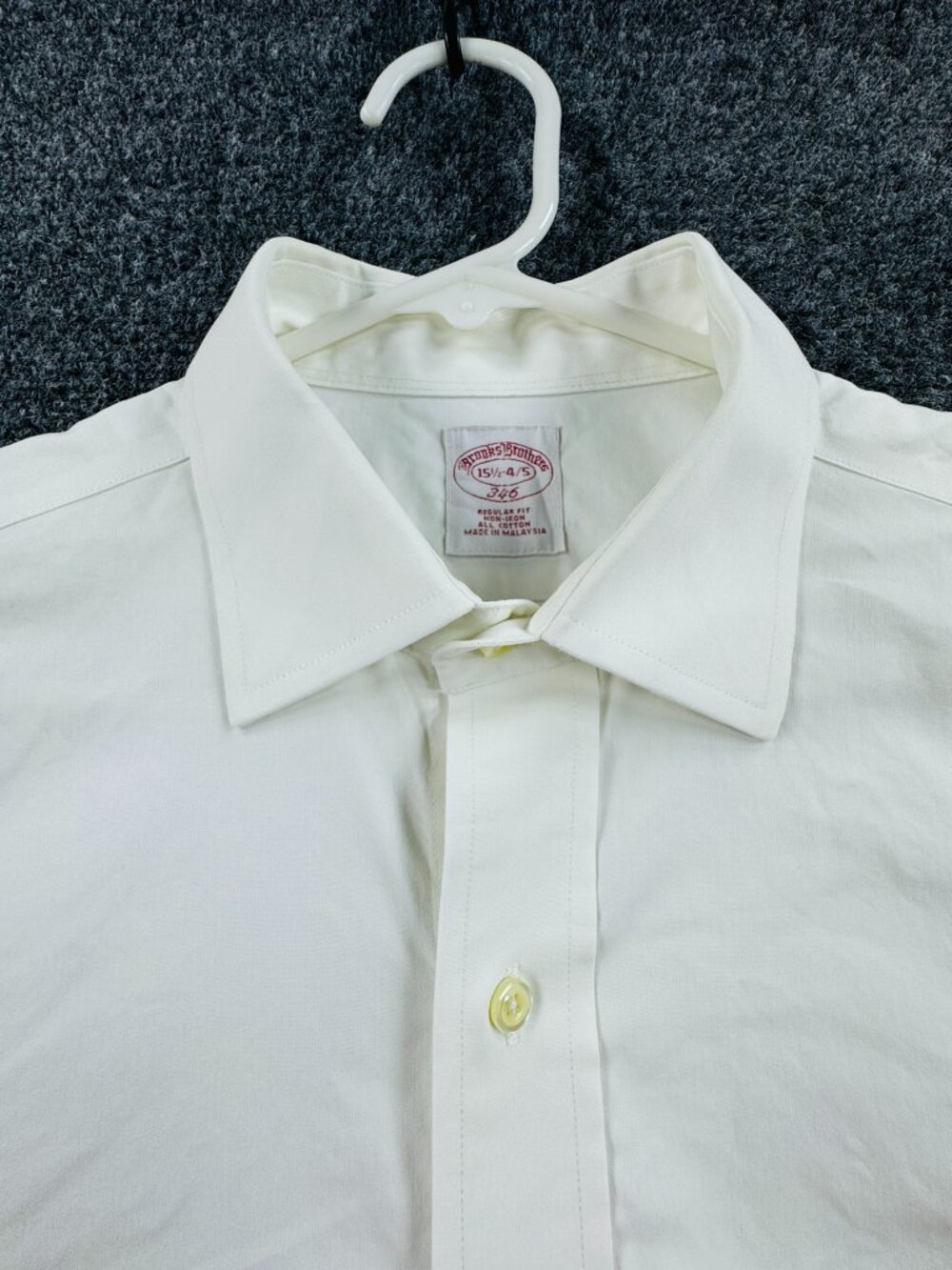 Brooks Brothers White 15.5 4/5 Mens Non-Iron Solid Pocket All Cotton Office